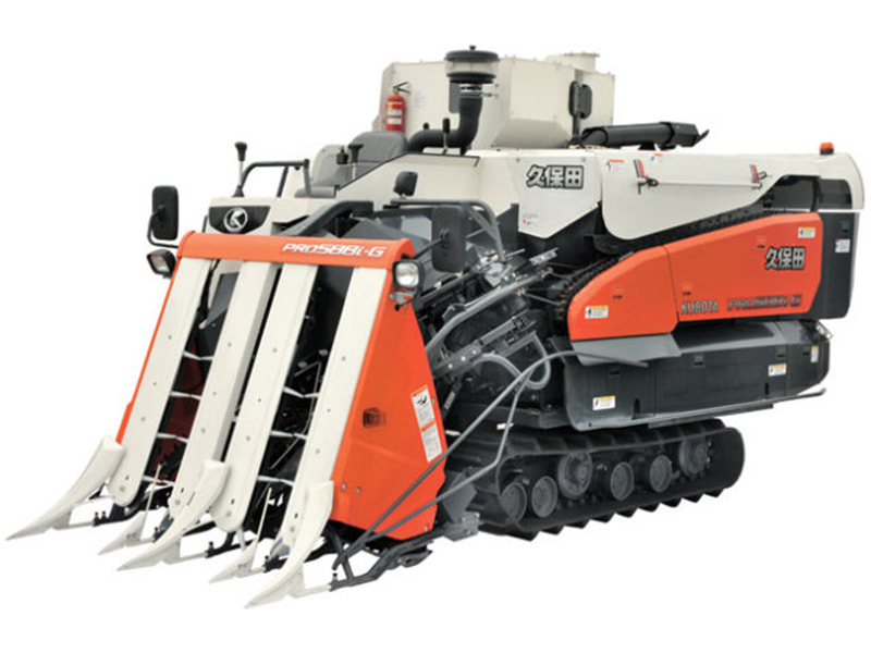 半喂入式水稻收割机